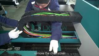 how to install fiber line of laser source to plate cutting machine 3015F