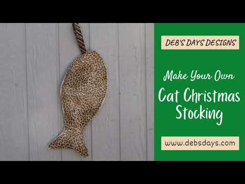 Cat Christmas Stocking : DIY Fish Shaped Sewing Project for Pets 