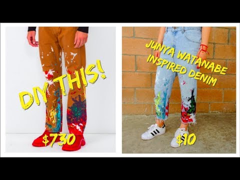 junya watanabe paint splatter jeans