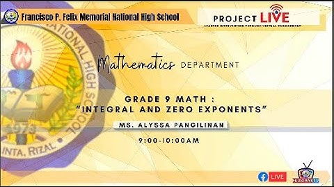 GRADE 9 MATH : “INTEGRAL AND ZERO EXPONENTS”