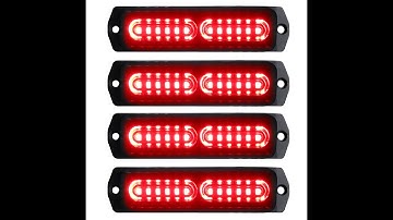 ASPL 4pcs Sync Feature 12-LED Surface Mount Flashing Strobe Lights  (Red)