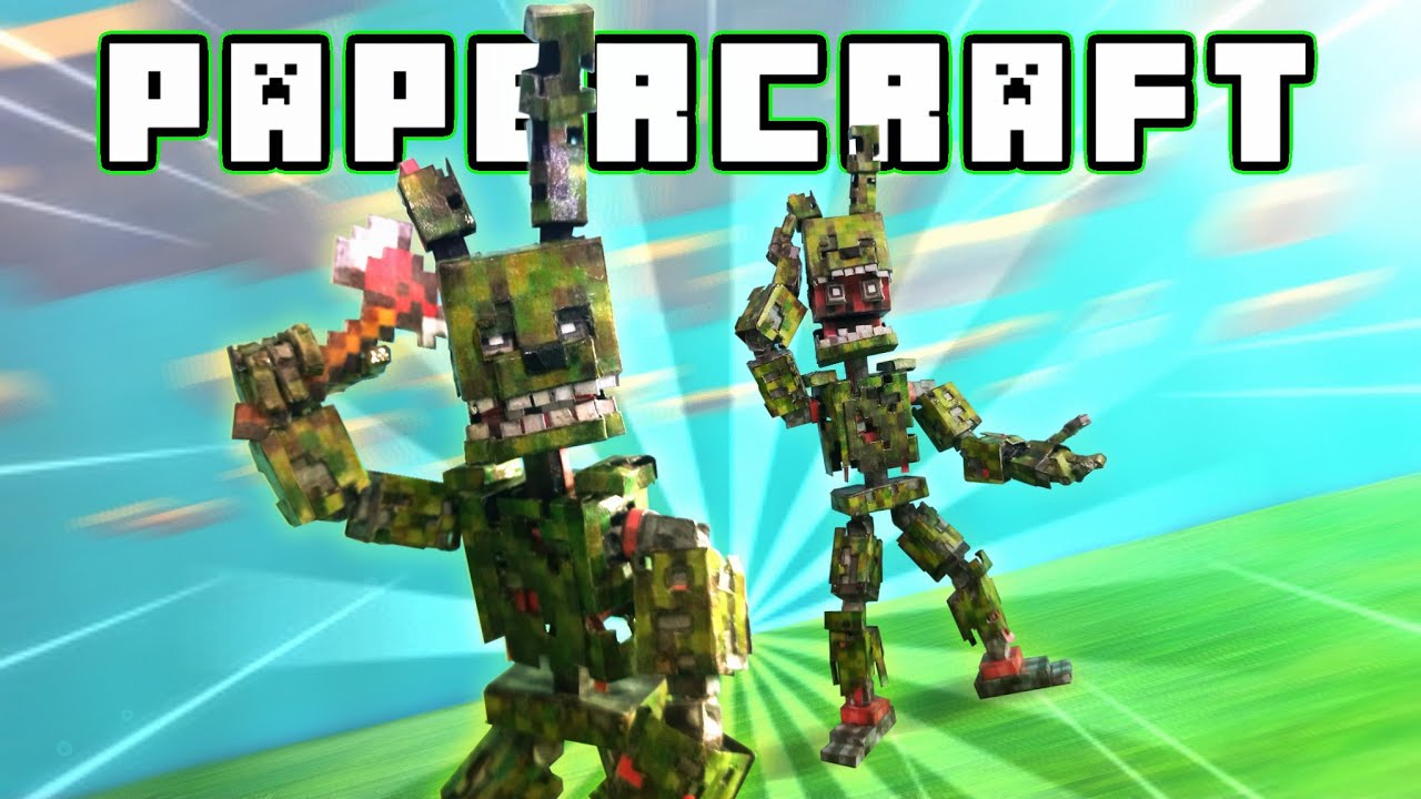 ✅️Cómo Hacer a SPRINGTRAP de PAPEL | Figura con Articulaciones | Minecraft FNAF Papercraft Tutorial