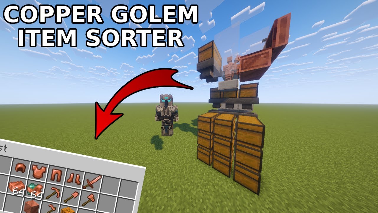 EASY Copper Golem Item Sorter Tutorial | Minecraft Java 1.21.10+ - YouTube