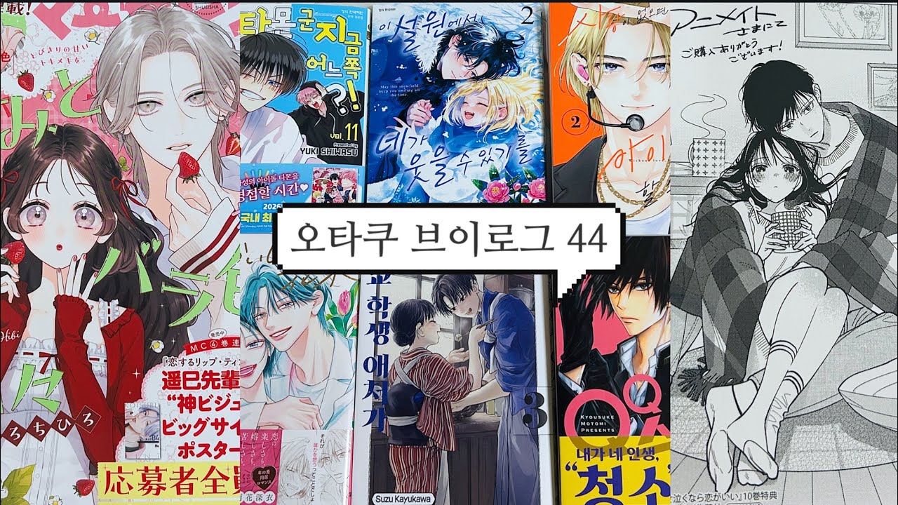 [44] 후쿠오카에 다녀온 오타쿠의 만화책 언박싱😋 순정만화 원서 특전 | 타몬군 지금 어느쪽 | 쓰레기의 법칙 | 마가렛 잡지 | 도쿄 학생 애처가 | 회메사 [오타쿠 브이로그]