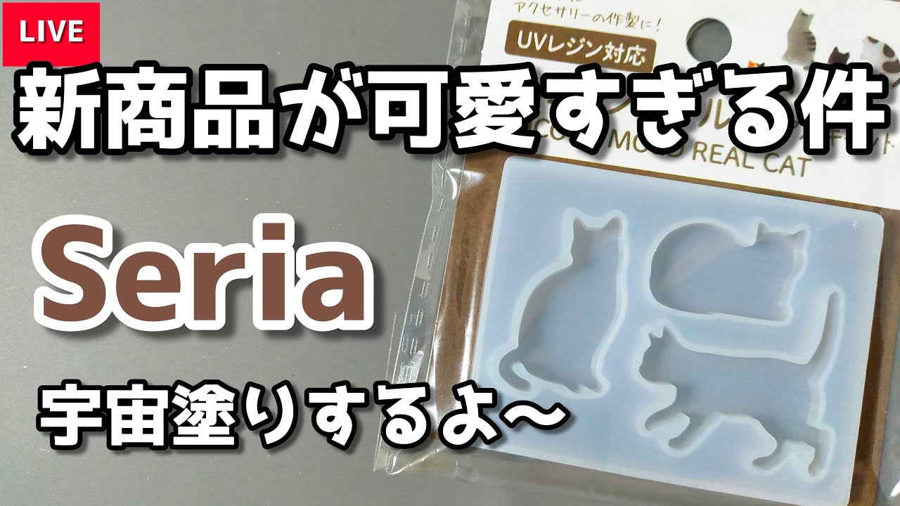 【レジン】セリア新商品シリコンモールドリアルキャット🐈‍⬛ ͗宇宙塗りするよ