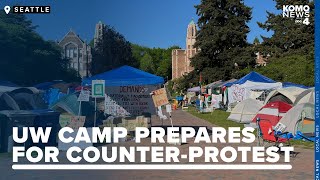 UW encampment prepares for counter-protest after President Biden's visit