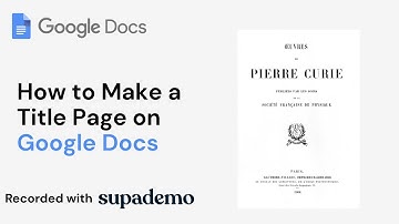How to Make a Title Page on Google Docs