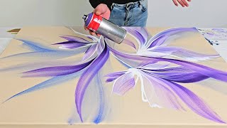 You're in for a TREAT 💜 Purple Perfection - Fluid Flower Painting on Raw Canvas with Spraypaint by Rinske Douna 25,604 views 1 month ago 8 minutes, 39 seconds