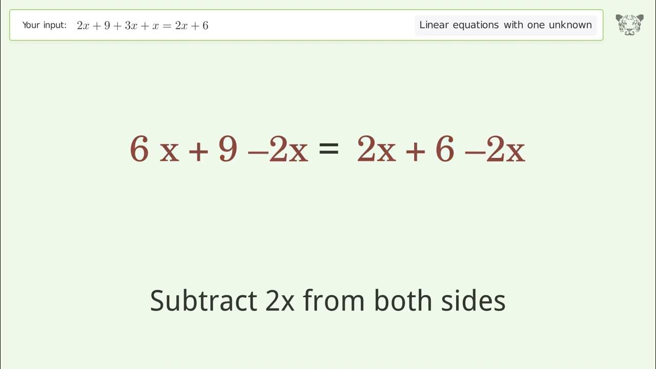 solve-2x-9-3x-x-2x-6-linear-equation-video-solution-tiger-algebra