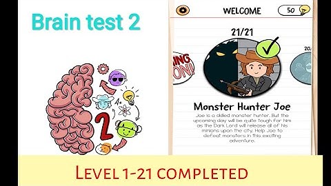 Brain test 2 level 1-21 Walkthrough | Monster Hunter Joe tricky stories.