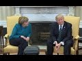 Trump​ appears to ignore requests for a handshake with Angela Merkel​