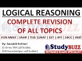 Complete revision of all logical reasoning topics for mba exams  concepts  shortcuts  questions