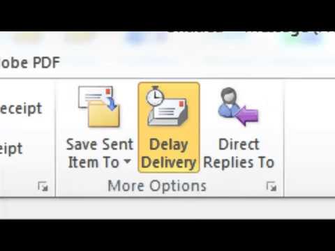 Microsoft Office 2010 Outlook Delay Delivery of E-mail