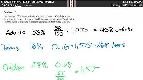 Grade 6 - Unit 3, Lesson 15 Practice Problem Review