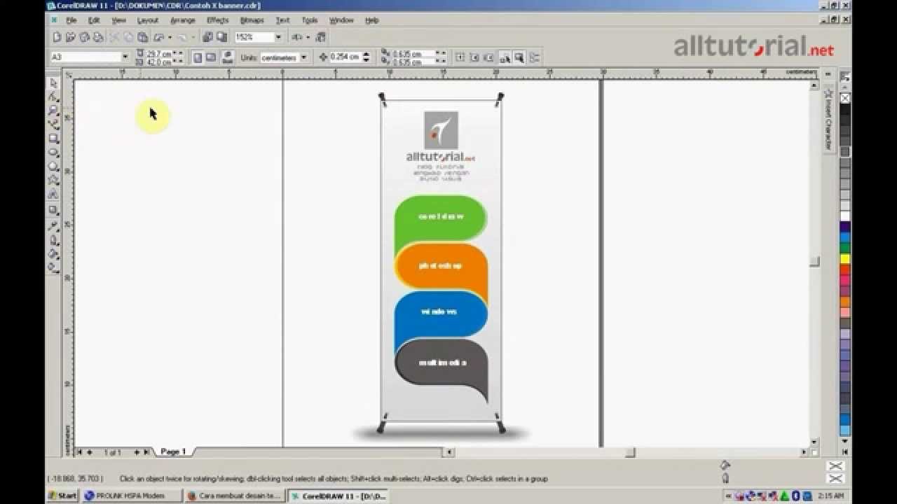 Cara membuat desain X banner dengan coreldraw - YouTube