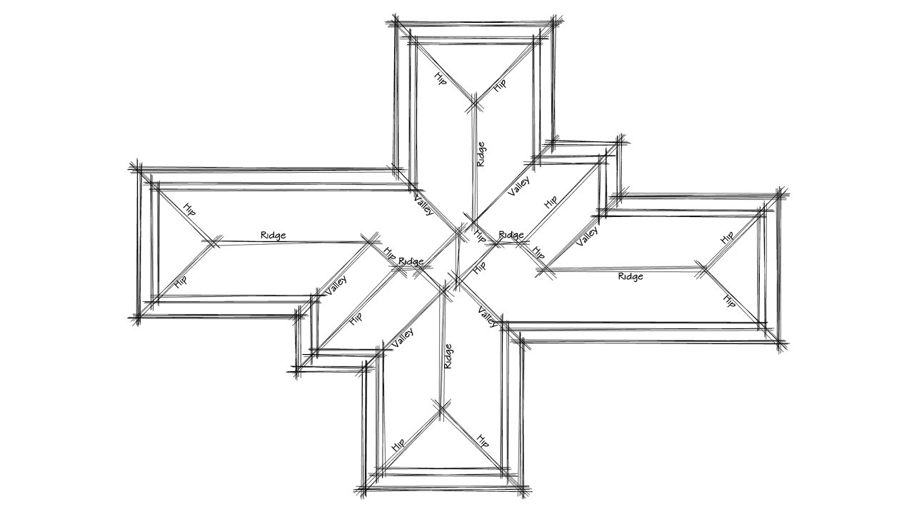 Basic &amp; Easy How to draw a roof plan in AutoCAD Tutorial ...