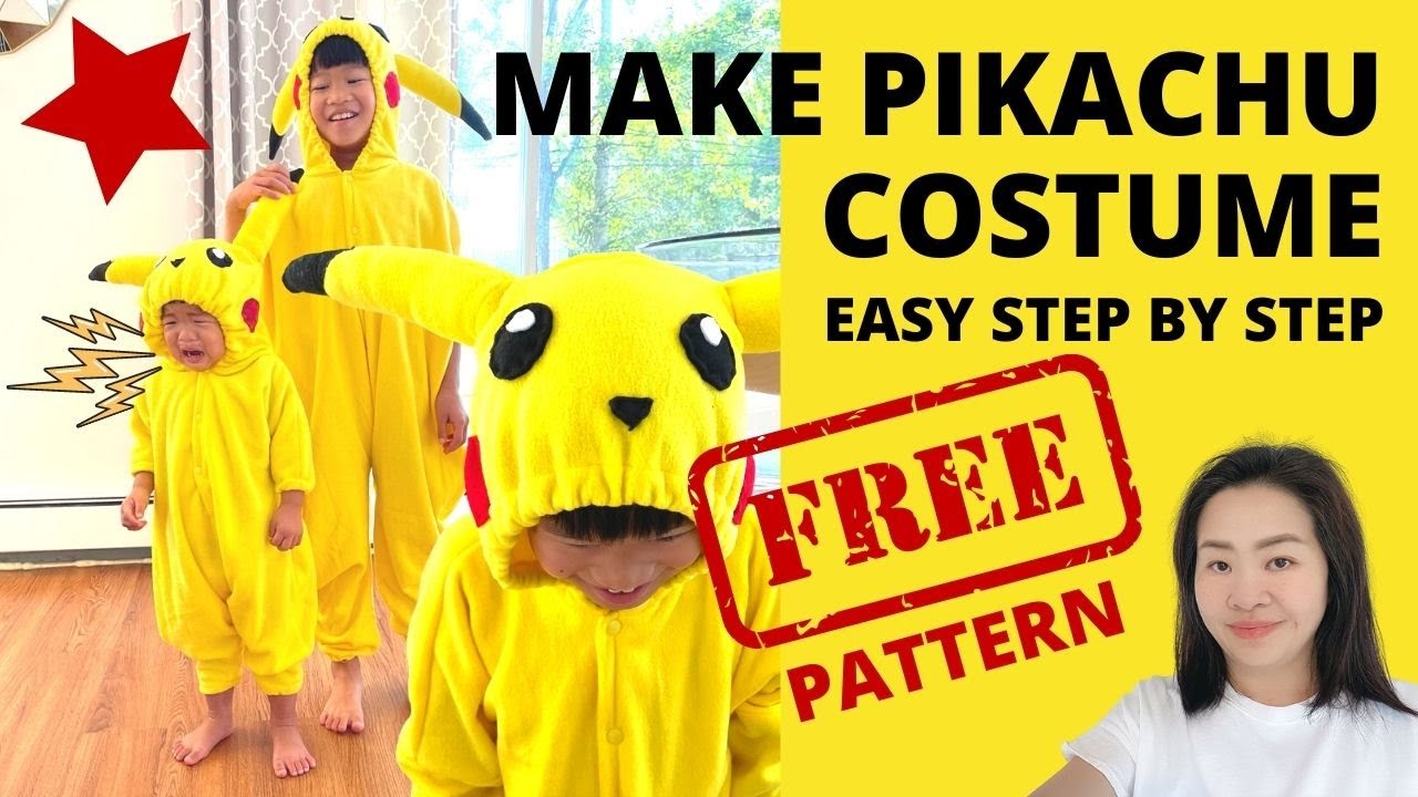 Kid Pikachu Costume For This 2021 Halloween With Free Pattern / Easy Step  By Step🎃🎃 