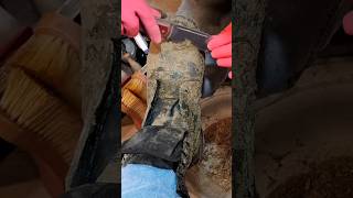 OMG😱😱 Extra Dirty Work Boot 👹 l BİG Boot Extremely Shining ASMR 🪄🔥🤌 | #shoeshine #satisfying #asmr