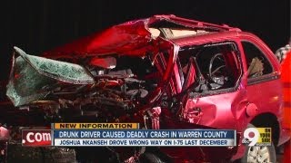 Ohio State Highway Patrol confirms drunk driving was the cause of a deadly crash