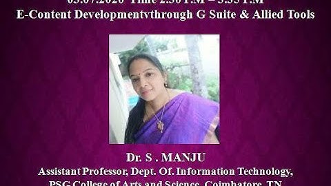 E-Content Development through G-Suite and Allied Tools