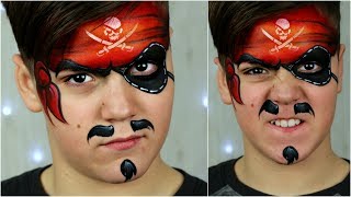 How to face paint a PIRATE 🚩☠️ Easy Makeup Tutorial