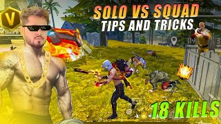 I am Unstoppable with 18 Kills | Solo vs Squad Tips and Tricks #freefire #totalgaming