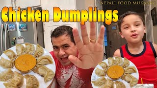 चिकन मोमो बनाउने सबैभन्दा सजिलो तरिका || Chicken Momo Recipe | Nepali Food Mukbang