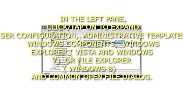 How to Enable or Disable Common Dialog Boxes Dropdown List of Recent Files