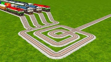 4️⃣TRAINS VS SQUARE CIRCLE BUMPY CROSSING AT IMPOSSIBLE WEIRD RAIL TRACKS | Beamng.Drive train video