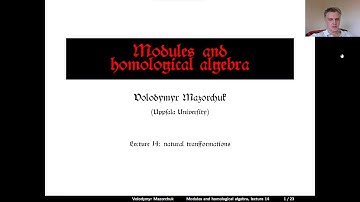 Modules and homological algebra. Lecture 14: natural transformations (by Walter Mazorchuk)
