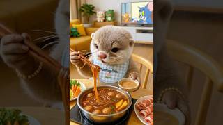 Solo Hot Pot Night Cute Yoyo Otter Eats Y Noodles Asmr