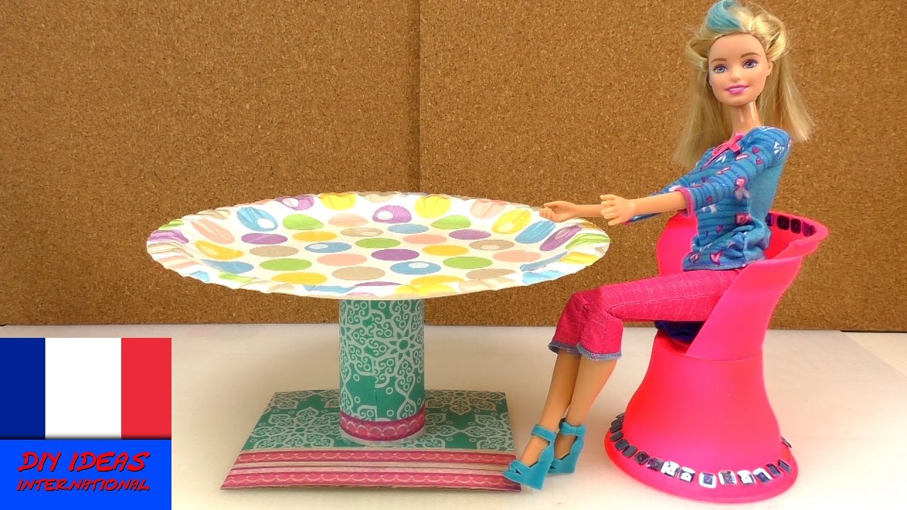 DIY Meubles français – Table ronde pour Barbie – Instruction pour la  fabriquer soi-même 