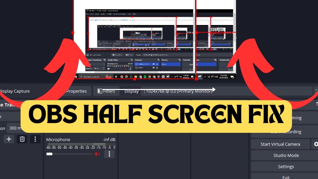 OBS HALF SCREEN FIX EASY TUTORIAL - YouTube