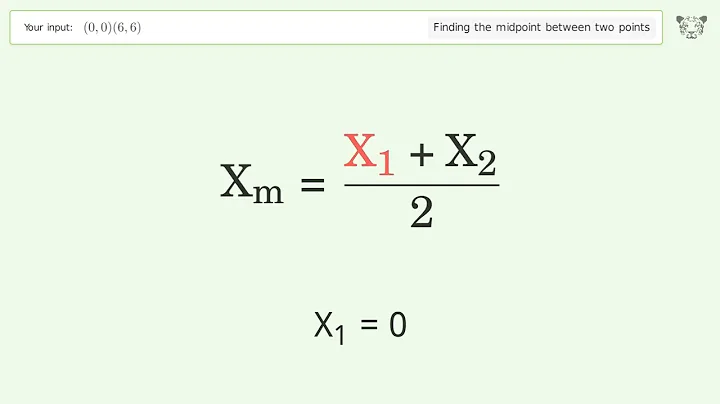 Find the midpoint between two points p1 (0,0) and p2 (6,6): Step-by-Step Video Solution