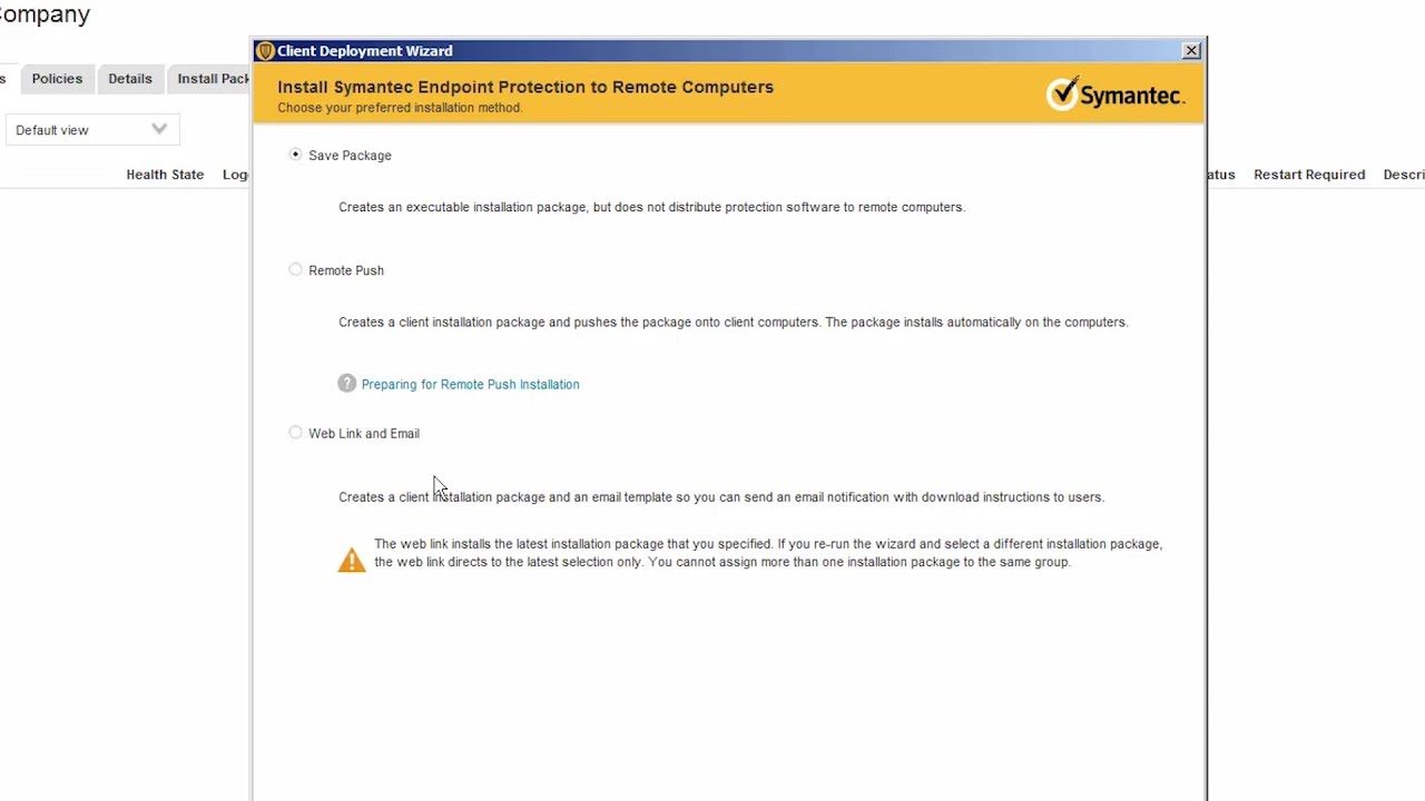 Installation de l'aide en ligne de l'antivirus Symantec