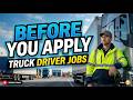 What You Must Know Before Applying for Truck Driver Jobs in the U.S.