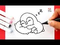 Cómo dibujar un Bebé Pingüino Kawaii durmiendo | How to Draw a Cute Sleeping Baby Penguin