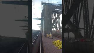 Traveling across The Sydney Harbour Bridge on a Vintage S set train view from the cab,  shorts