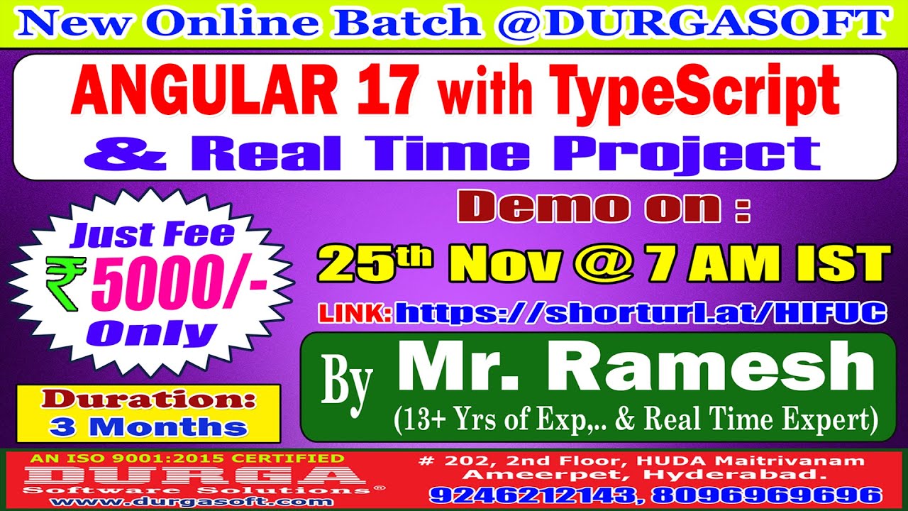 ANGULAR 17 with TypeScript Online Training @ DURGASOFT - YouTube