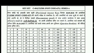 OFFICIAL ANSWER KEY OF CODE 627 HP CLERK