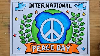 International Peace Day Drawing/World Peace Day Poster Drawing/How To Draw Peace Day Drawing Easy 