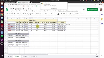 Google Sheet - Função Se e Formatação Condicional