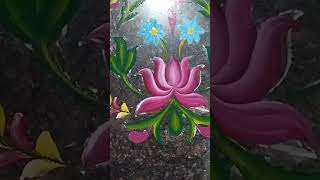 Floral Mandala Magic With Asian Oil Paints On Granite