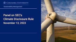 Sustainability Management: Panel on SEC Commission's Climate Disclosure Rule
