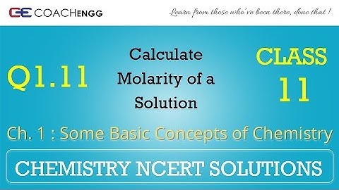 Some Basic Concepts of Chemistry Q1.11 Chapter 1 NCERT solutions CHEMISTRY Class 11