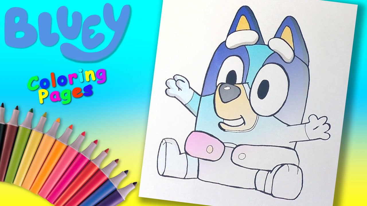Baby BLUEY Coloring, Baby Bluey and Bingo coloring pages for kids. Disney  Junior Coloring