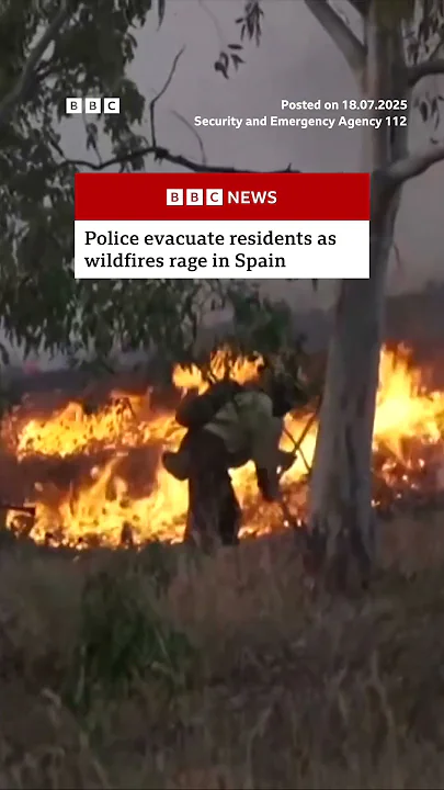 Dozens of people evacuated from their homes in central Spain. #Wildfires #Spain #BBCNews