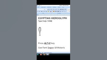 Egyptian Hieroglyph Code 13384  #msword #msofficeword #shorts #ytshorts #egyptianwriting