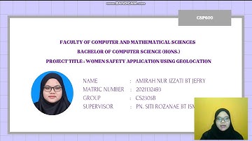 CSP600 - FINAL YEAR PROJECT PROPOSAL PRESENTATION