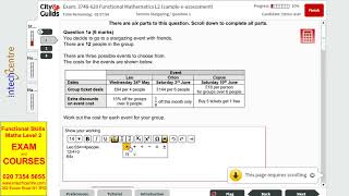 Functional Skills Maths Level 2   Sample 3 Part 1   Intech Centre
